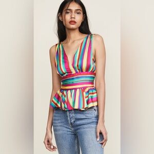 BB Dakota Over The Rainbow Peplum Top